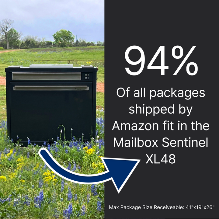 Mailbox Sentinel XL for Fences and Columns - Combination Mail and Pack